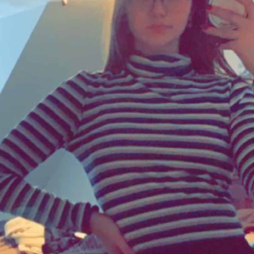 Striped turtleneck